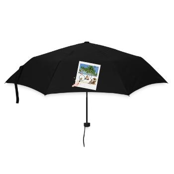 Weihnachten ist überall - Regenschirm (klein) - Schwarz - Vorne