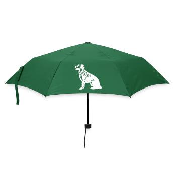 Golden Retriever Dog Silhouette - Umbrella (small) - bottlegreen - Front