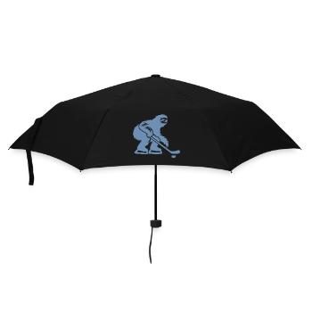 Faultier Eishockeyspieler Eishockey Silhouette - Regenschirm (klein) - Schwarz - Vorne