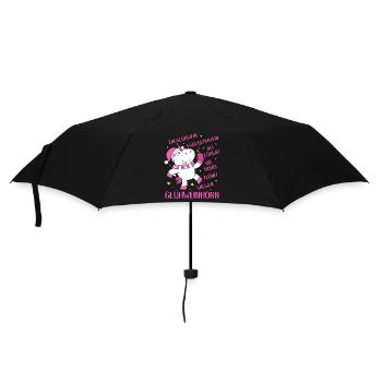 Glühweinhorn Einhorn Glühwein Sprüche Geschenk - Regenschirm (klein) - Schwarz - Vorne