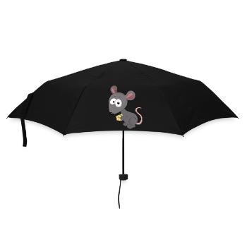 Maus /Ratte - Regenschirm (klein) - Schwarz - Vorne