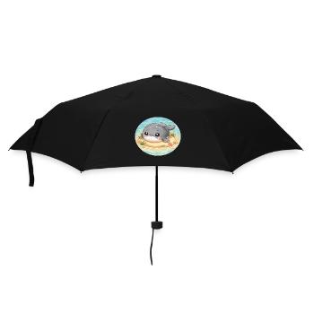 Wal auf Sandbank im Meer - Regenschirm (klein) - Schwarz - Vorne