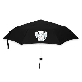 Cute polar bear angel with wings - Umbrella (small) - black - Front