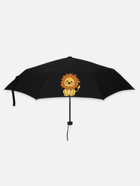 Löwe - Regenschirm (klein) - Schwarz