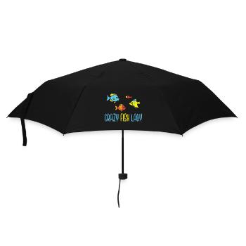 Crazy Fish Lady Aquarist Fish Keeper - Umbrella (small) - black - Front