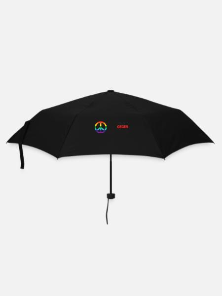 Laut und bunt gegen rechts - Regenschirm (klein) - Schwarz