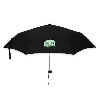 CARAVANE. CAMPING. RETRAITE. VACANCES. VOYAGE - Parapluie standard - noir - Devant