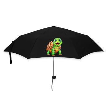 Mega süße Schildkröte - Regenschirm (klein) - Schwarz - Vorne