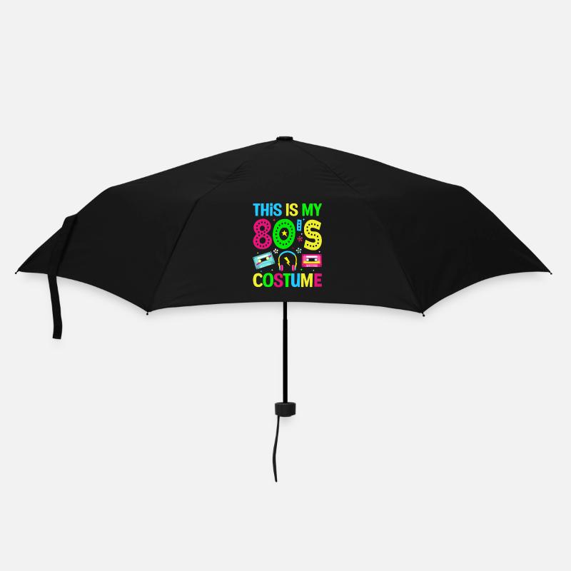 Das ist mein 80er Jahre Kostüm - Retro Party - Regenschirm (klein) - Schwarz