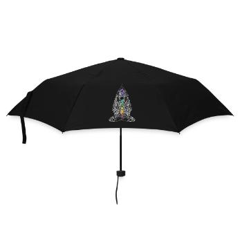 Yoga Chakra Énergie Fleur de Lotus Bouddha Tatouage Fille - Parapluie standard - noir - Devant