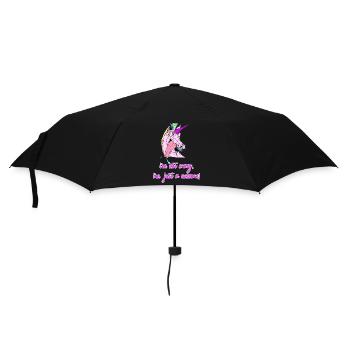 crazy unicorn verrücktes einhorn - Regenschirm (klein) - Schwarz - Vorne