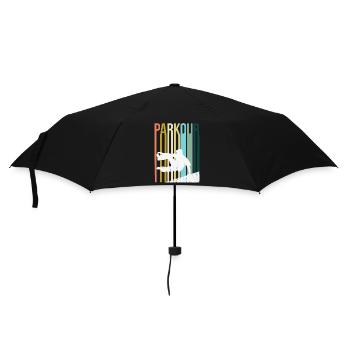 Parkour Retro - Regenschirm (klein) - Schwarz - Vorne