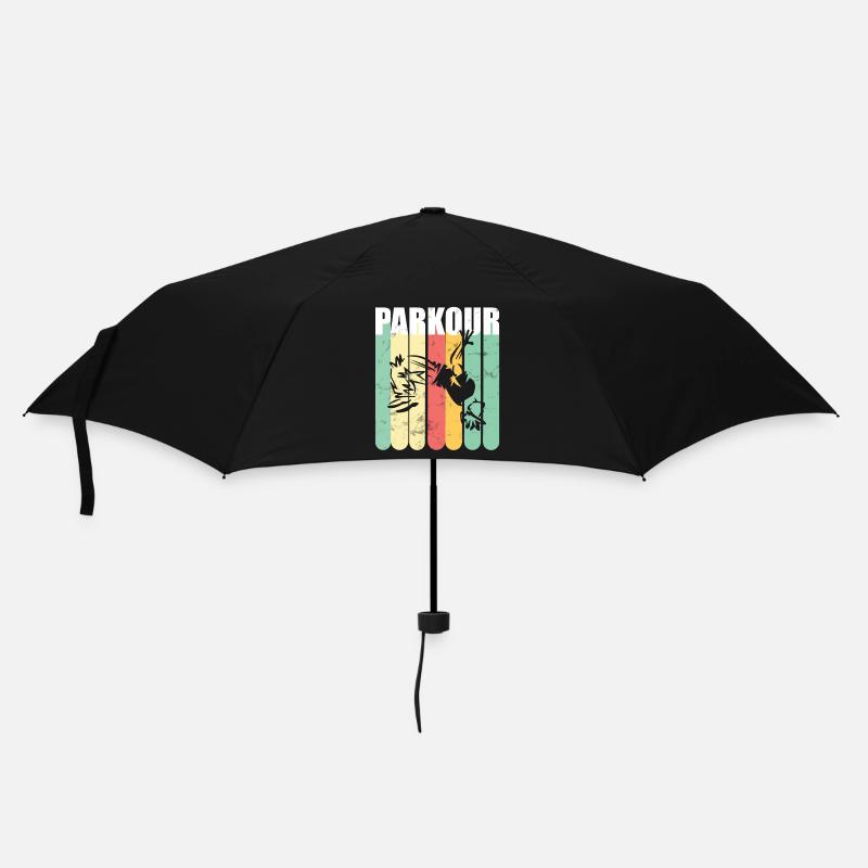 Parkour Retro - Regenschirm (klein) - Schwarz