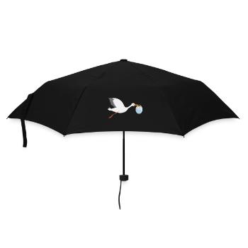 funny animals plants fruit vegetables children's motifs - Umbrella (small) - black - Front