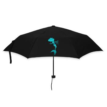 Meerjungfrau Seejungfrau Nixe Märchen - Regenschirm (klein) - Schwarz - Vorne