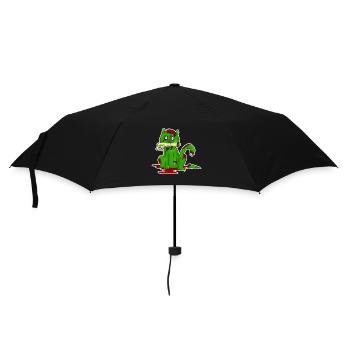 Zombie, Katze, Halloween, Knochen, Geschenkidee - Regenschirm (klein) - Schwarz - Vorne