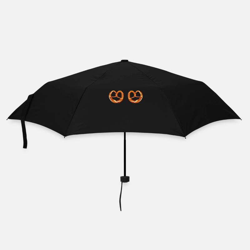 Brezel - Regenschirm (klein) - Schwarz