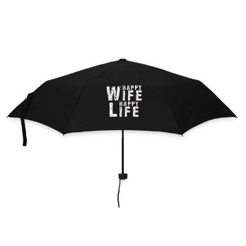 Happy Wife Happy Live Gift for Good Husbands - Umbrella (small) - black - Front