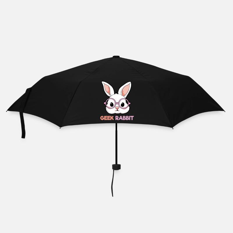 Geek Hase - Regenschirm (klein) - Schwarz