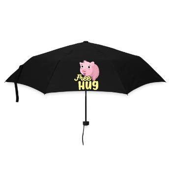 Umarmung Schwein - Regenschirm (klein) - Schwarz - Vorne