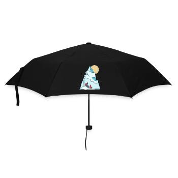 Abenteuer Winterurlaub Vater Sohn T-Shirt - Regenschirm (klein) - Schwarz - Vorne