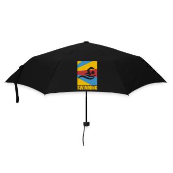 Schwimmen Vintage Schwimmer Tauchen Retro Geschenk - Regenschirm (klein) - Schwarz - Vorne