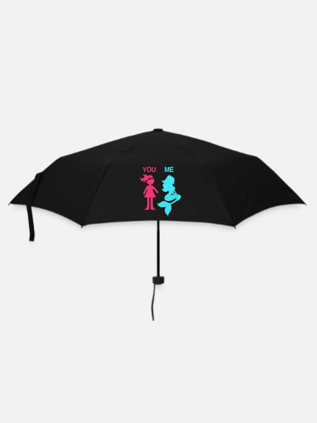 Meerjungfrau - Regenschirm (klein) - Schwarz