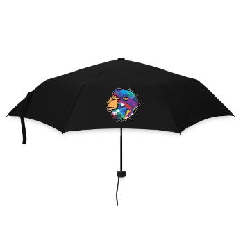Lion's head colorful animals drawing - Umbrella (small) - black - Front