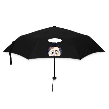 Hamster avec écouteurs - Parapluie standard - noir - Devant