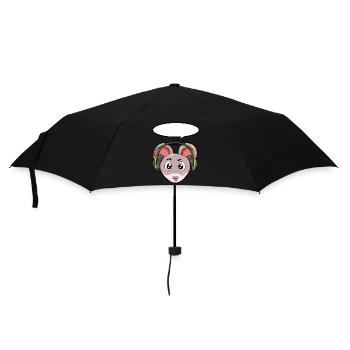 Mouse with headphones - Umbrella (small) - black - Front
