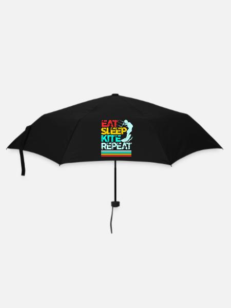 Kiteboard Kite Kiteboarding Geschenk Kitesurfer - Regenschirm (klein) - Schwarz