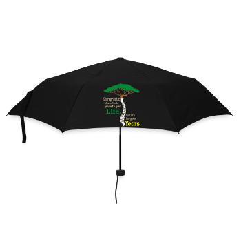 Growing tree motif with swirl design - Umbrella (small) - black - Front