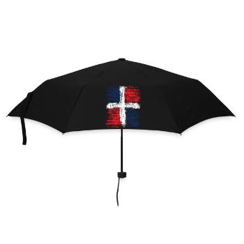 Dominikanische Republik - Regenschirm (klein) - Schwarz - Vorne