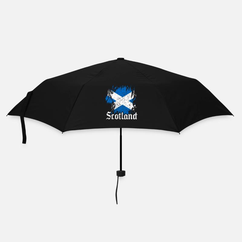 Schottland Flagge Retro Schottisch Geschenk - Regenschirm (klein) - Schwarz
