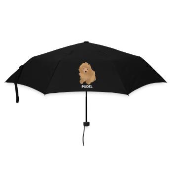 Pudel Welpe - Regenschirm (klein) - Schwarz - Vorne