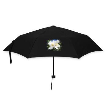 white, blooming flowers, blossoms in summer, nature - Umbrella (small) - black - Front