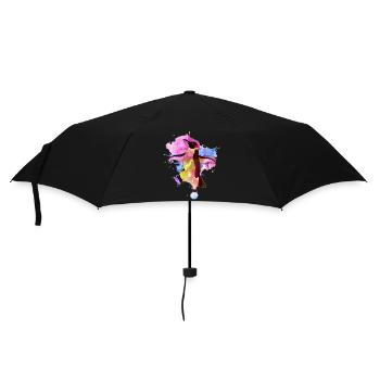 Cosmic Penguin Watercolor Painting - Umbrella (small) - black - Front