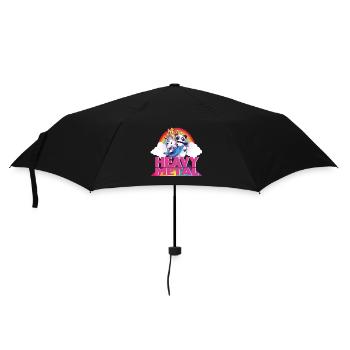 Heavy Metal + süße Tiere - Festival Outfit lustig - Regenschirm (klein) - Schwarz - Vorne