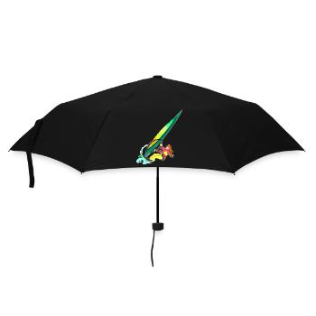 Windsurfing - Surfen - Surferin - Regenschirm (klein) - Schwarz - Vorne