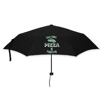 Pizza - Regenschirm (klein) - Schwarz - Vorne