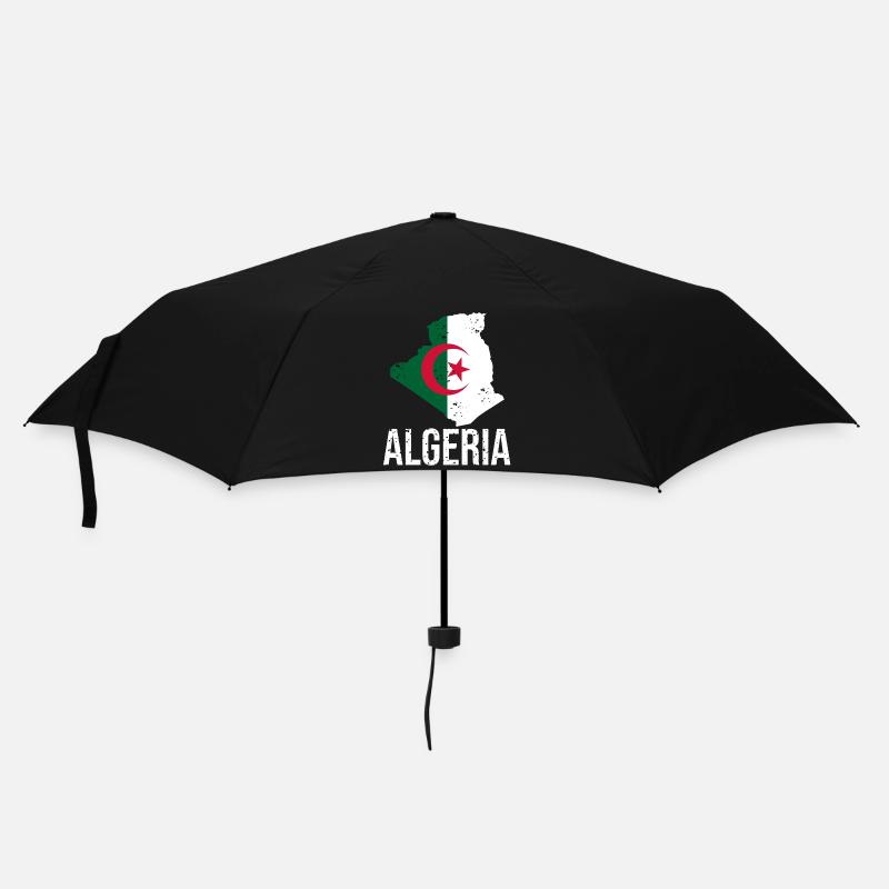 Drapeau algérien dans la conception cartographique - Parapluie standard - noir