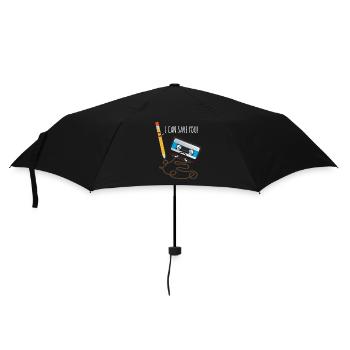 Cassette and Pen Retro Music 90s Costume Funny - Umbrella (small) - black - Front