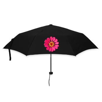wundervolle pinke Zinnie, Blume, Blüte, floral, - Regenschirm (klein) - Schwarz - Vorne