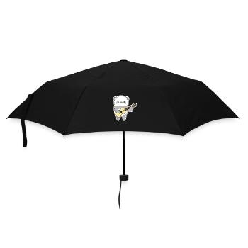 Panda with guitar - Umbrella (small) - black - Front