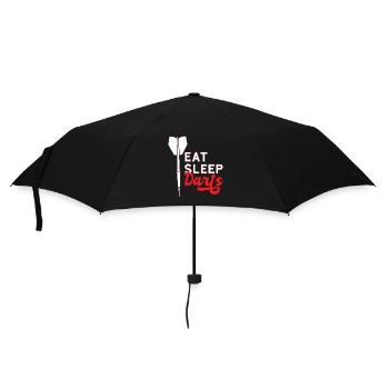 Darts Motiv Eat Sleep Darts - Regenschirm (klein) - Schwarz - Vorne