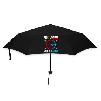 Lebensweisheit Uhr mit Kompassmotiv - Regenschirm (klein) - Schwarz - Vorne