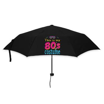 80er 90er Jahre Party Kostüm Outfit 80s 90s Motto - Regenschirm (klein) - Schwarz - Vorne