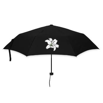Elegante weiße Lilienblüte - Regenschirm (klein) - Schwarz - Vorne