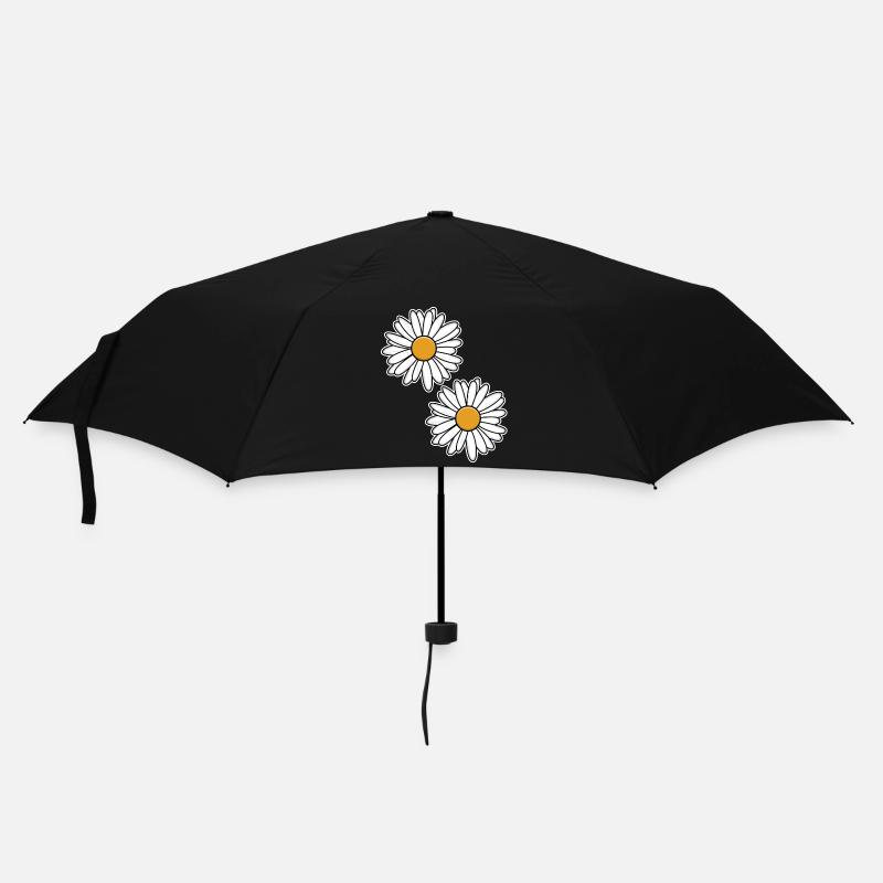 Margeriten-Design in Schwarz-Weiß - Regenschirm (klein) - Schwarz