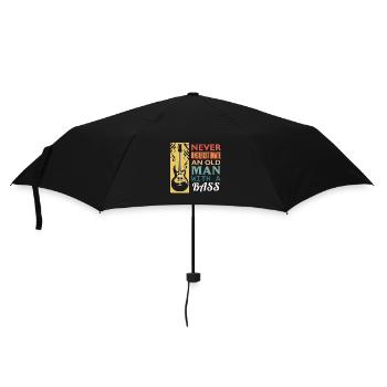 Lustiges Vintage Alten Mann Bassisten Geschenk - Regenschirm (klein) - Schwarz - Vorne